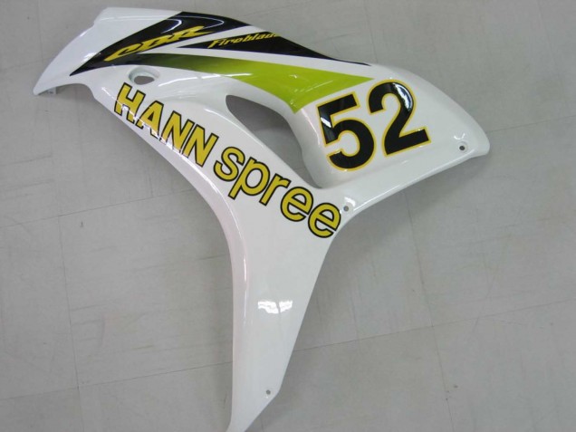 Mejores Carenados Moto Honda CBR1000RR 2006-2007 - Blanco Verde Negro Brillante Hannspree 52