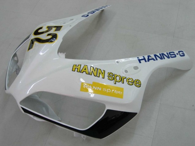 Mejores Carenados Moto Honda CBR1000RR 2006-2007 - Blanco Verde Negro Brillante Hannspree 52