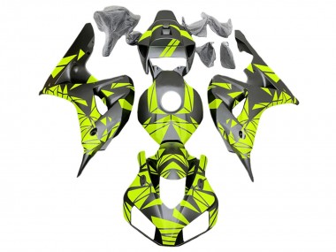 Mejores Carenados Moto Honda CBR1000RR 2006-2007 - Fluorescent Verde Negro Mate