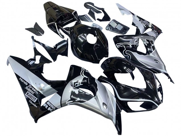 Mejores Carenados Moto Honda CBR1000RR 2006-2007 - Plata Negro Brillante Rojo Bull