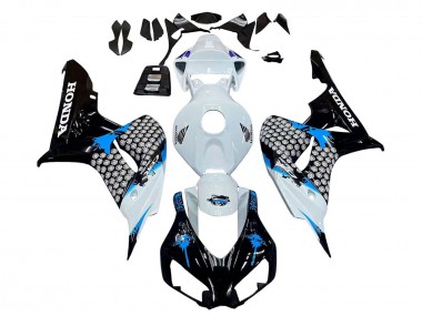 Mejores Carenado Moto Honda CBR1000RR 2006-2007 - Blanco Azul Negro Brillante