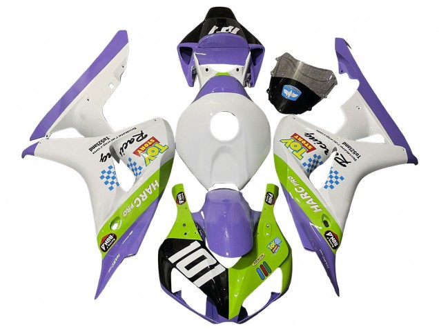 Mejores Carenados Moto Honda CBR1000RR 2006-2007 - Blanco Púrpura Verde Negro Brillante