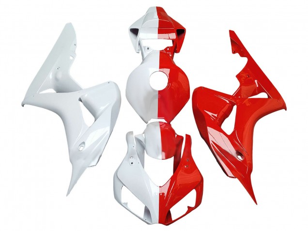 Mejores Carenados Moto Honda CBR1000RR 2006-2007 - Blanco Rojo Dividir