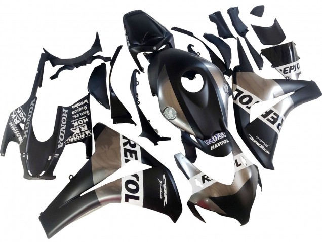 Mejores Carenados Moto Honda CBR1000RR 2008-2011 - Plata Negro Mate Repsol