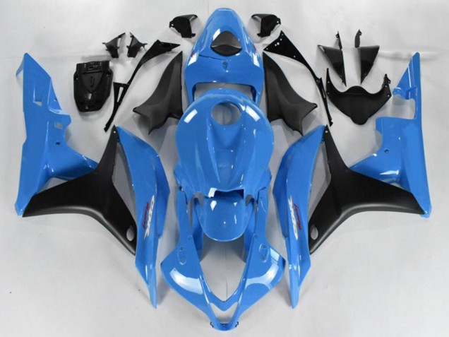 Mejores Carenado Moto Honda CBR600RR 2007-2008 - Azul Claro Negro Brillante