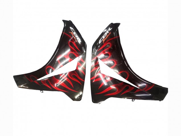 Mejores Carenado Moto Honda CBR1000RR 2008-2011 - Negro Brillante Rojo Llama