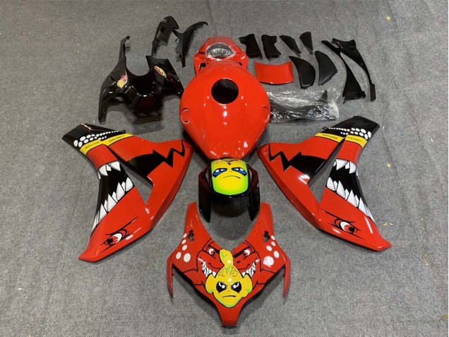 Mejores Carenados Moto Honda CBR1000RR 2008-2011 - Rojo Amarillo Negro Brillante Tiburón