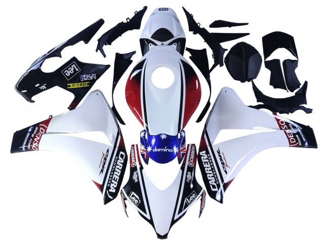 Mejores Carenados Moto Honda CBR1000RR 2008-2011 - Blanco Rojo Azul Negro Estrella Lee Carrera