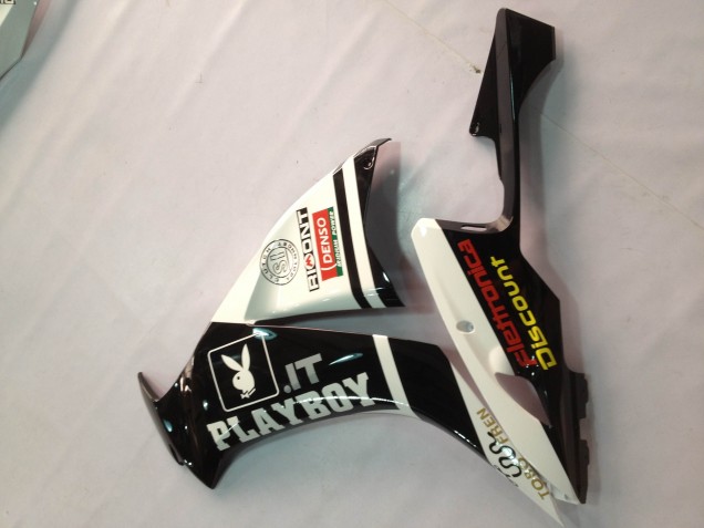 Mejores Carenados Moto Honda CBR1000RR 2012-2016 - Blanco Negro Brillante Rizoma Playboy