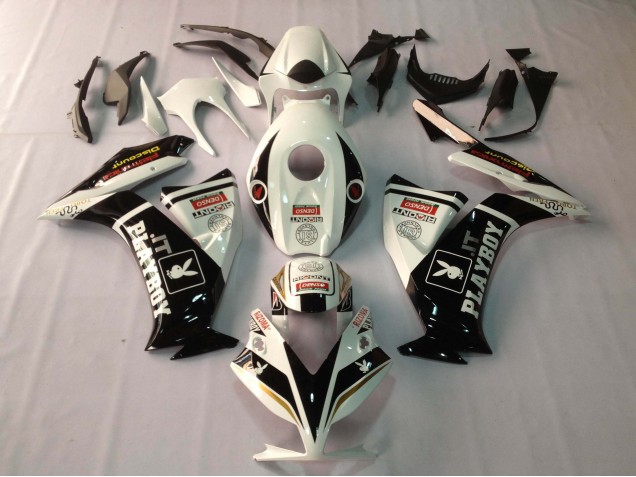 Mejores Carenados Moto Honda CBR1000RR 2012-2016 - Blanco Negro Brillante Rizoma Playboy