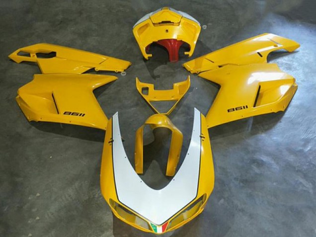 Mejores Carenados Moto Kawasaki EX250 2008-2012 - Blanco Amarillo