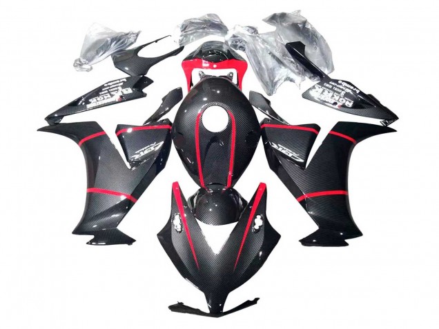 Mejores Carenados Moto Honda CBR1000RR 2012-2016 - Negro FibraCarbono Rojo