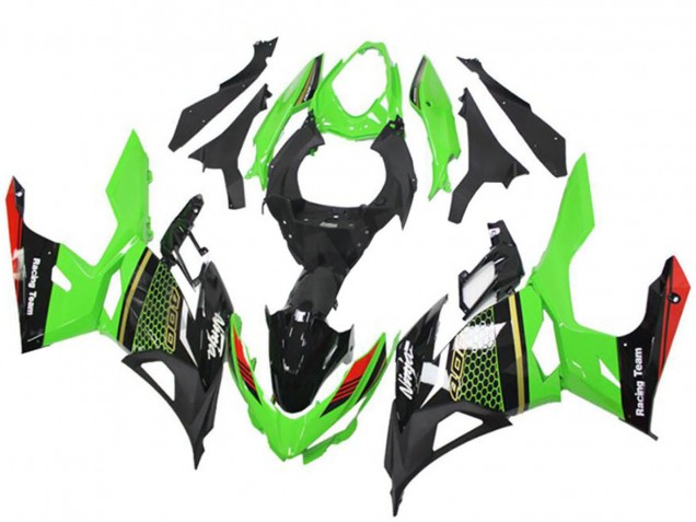 Mejores Carenados Moto Kawasaki EX400 2018-2024 - Verde Rojo Negro Honeycomb