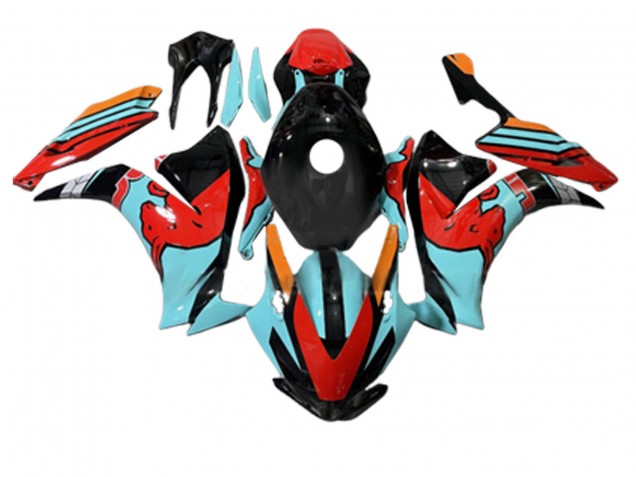 Mejores Carenados Moto Honda CBR1000RR 2012-2016 - Rojo Azul Claro Negro Brillante