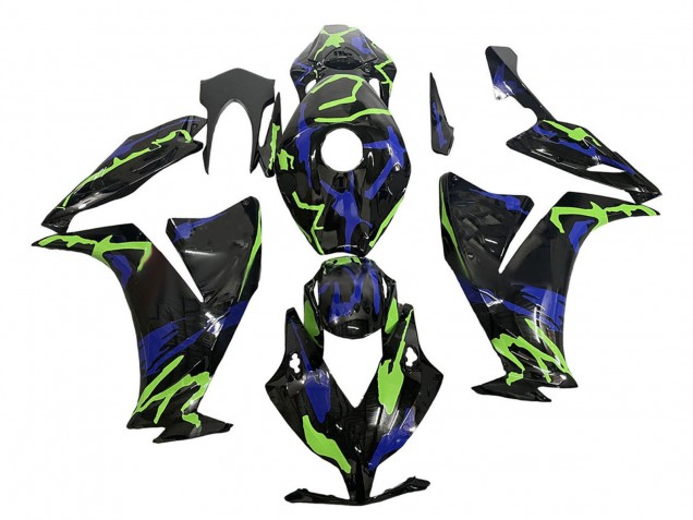 Mejores Carenados Moto Honda CBR1000RR 2012-2016 - Verde Azul Negro Brillante