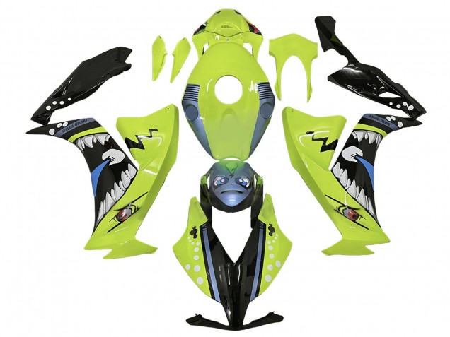 Mejores Carenados Moto Honda CBR1000RR 2012-2016 - Verde Claro Azul Negro Brillante Tiburón