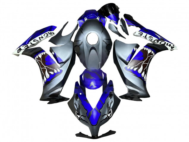 Mejores Carenados Moto Honda CBR1000RR 2012-2016 - Azul Gris Negro Mate Tiburón