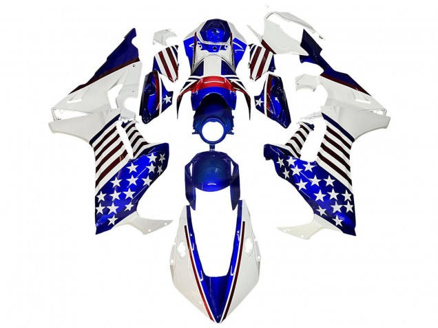 Mejores Carenados Moto Honda CBR1000RR 2017-2023 - Blanco Azul Rojo Estrella