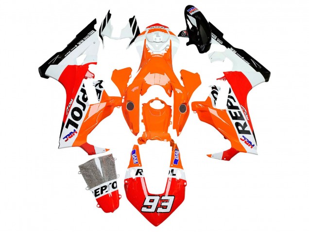Mejores Carenados Moto Honda CBR1000RR 2017-2024 - Blanco Naranja Rojo Negro Brillante HRC Repsol 93