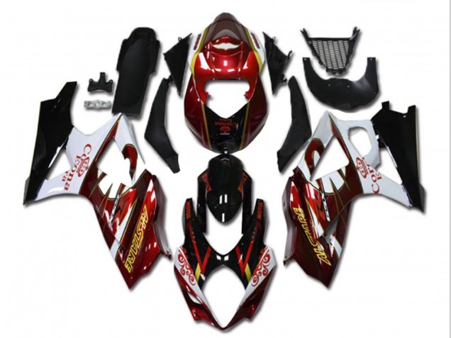 Mejores Carenados Moto Suzuki GSXR 1000 2007-2008 - Rojo Blanco Negro Corona