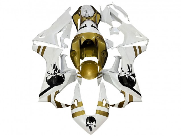 Mejores Carenados Moto Honda CBR1000RR 2017-2023 - Blanco Oro Oscuro