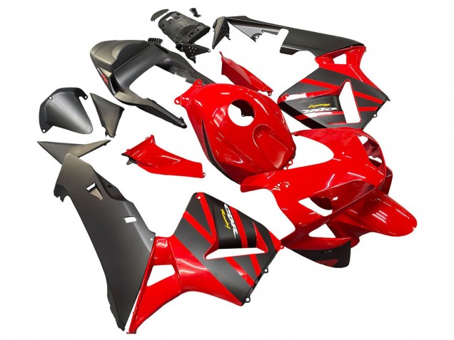 Mejores Carenados Moto Honda CBR600RR 2003-2004 - Rojo Negro Mate Carrera