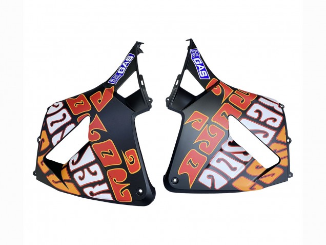 Mejores Carenados Moto Honda CBR600RR 2003-2004 - Negro Mate Naranja Repsol Rossi 46