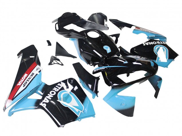 Mejores Carenados Moto Honda CBR600RR 2003-2004 - Azul Claro Rojo Negro Brillante Dunlop
