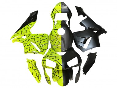 Mejores Carenados Moto Honda CBR600RR 2003-2004 - Fluorescent Verde Negro Mate