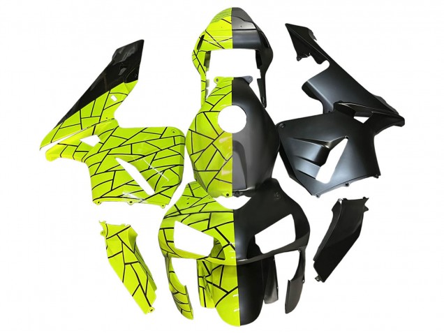 Mejores Carenados Moto Honda CBR600RR 2003-2004 - Fluorescent Verde Negro Mate