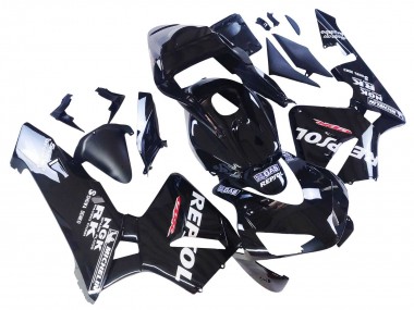 Mejores Carenados Moto Honda CBR600RR 2003-2004 - Negro Brillante Blanco Repsol