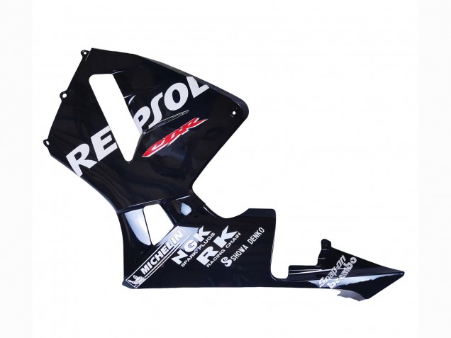 Mejores Carenados Moto Honda CBR600RR 2003-2004 - Negro Brillante Blanco Repsol