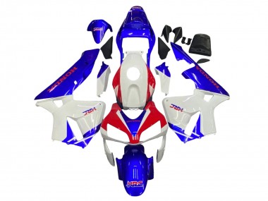 Mejores Carenados Moto Honda CBR600RR 2003-2004 - Blanco Azul Rojo HRC