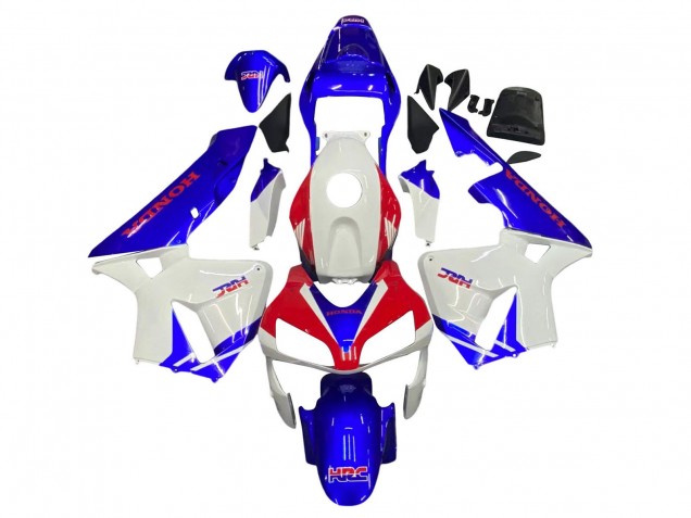 Mejores Carenados Moto Honda CBR600RR 2003-2004 - Blanco Azul Rojo HRC