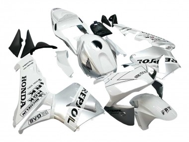 Mejores Carenados Moto Honda CBR600RR 2003-2004 - Blanco Plata Negro Repsol