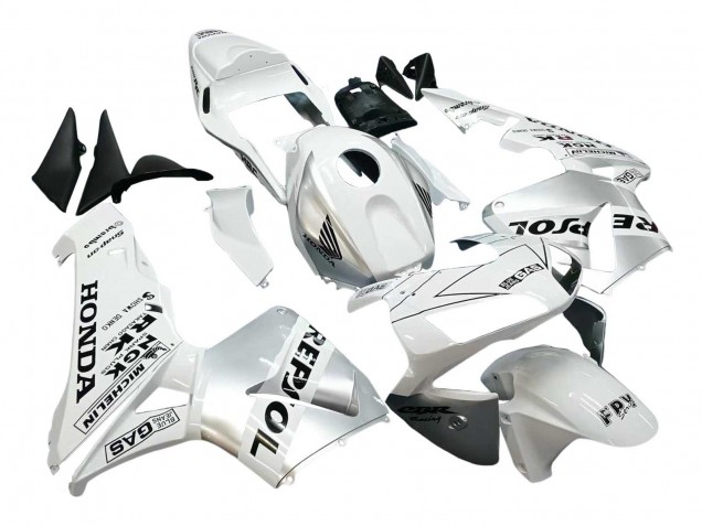 Mejores Carenados Moto Honda CBR600RR 2003-2004 - Blanco Plata Negro Repsol