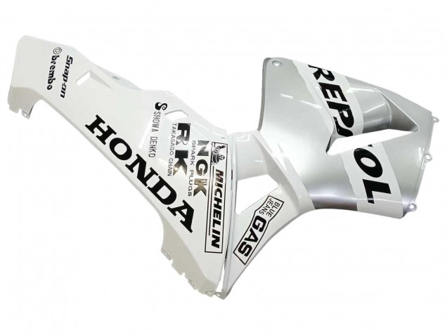 Mejores Carenados Moto Honda CBR600RR 2003-2004 - Blanco Plata Negro Repsol