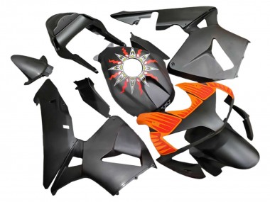 Mejores Carenados Moto Honda CBR600RR 2003-2004 - Negro Mate Naranja