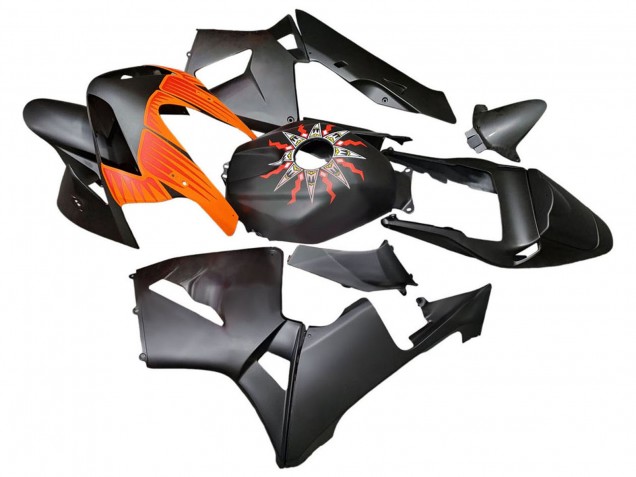 Mejores Carenados Moto Honda CBR600RR 2003-2004 - Negro Mate Naranja