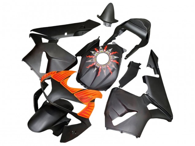 Mejores Carenados Moto Honda CBR600RR 2003-2004 - Negro Mate Naranja