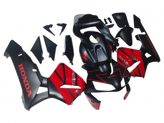 Mejores Carenados Moto Honda CBR600RR 2003-2004 - Rojo Negro Brillante Negro Mate