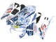Mejores Carenados Moto Honda CBR600RR 2003-2004 - Blanco Azul Rojo Nastro Azzurro 46