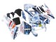 Mejores Carenados Moto Honda CBR600RR 2003-2004 - Blanco Azul Rojo Nastro Azzurro 46