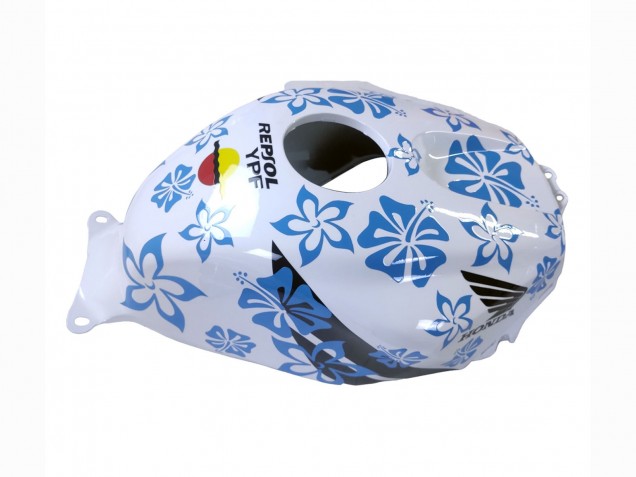 Mejores Carenados Moto Honda CBR600RR 2003-2004 - Blanco Azul Rojo Nastro Azzurro 46