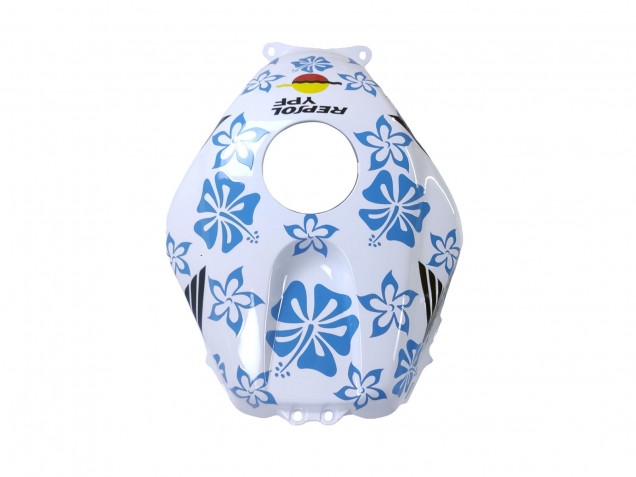 Mejores Carenados Moto Honda CBR600RR 2003-2004 - Blanco Azul Rojo Nastro Azzurro 46