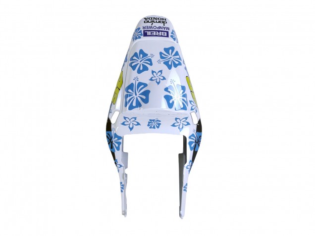 Mejores Carenados Moto Honda CBR600RR 2003-2004 - Blanco Azul Rojo Nastro Azzurro 46