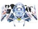 Mejores Carenados Moto Honda CBR600RR 2003-2004 - Blanco Azul Rojo Nastro Azzurro 46