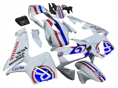 Mejores Carenados Moto Honda CBR600RR 2003-2004 - Blanco Rojo Azul