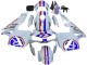 Mejores Carenados Moto Honda CBR600RR 2003-2004 - Blanco Rojo Azul