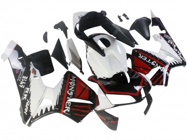 Mejores Carenados Moto Honda CBR600RR 2003-2004 - Blanco Rojo Negro Brillante Monstruo
